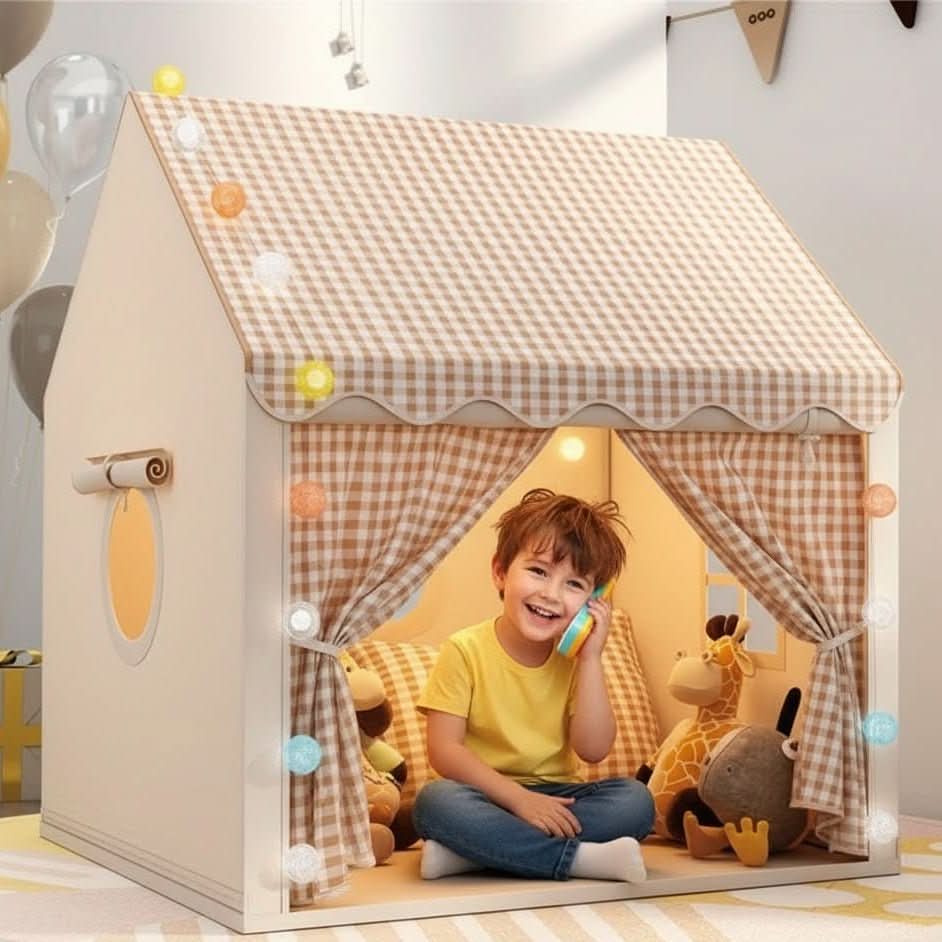 Play tent folded with carry bag