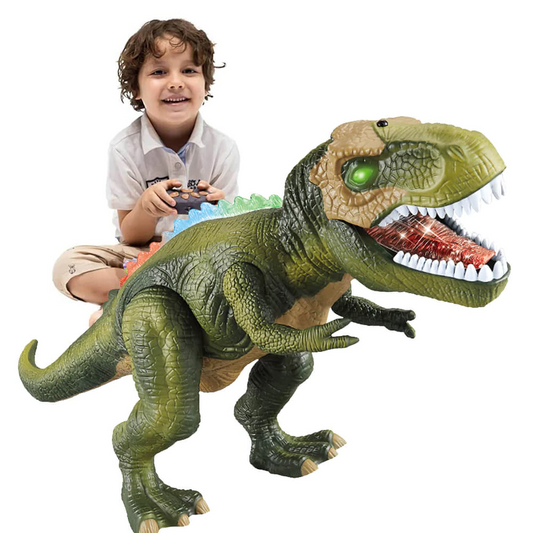 Remote control walking dinosaur toy Green