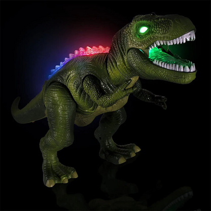 Remote control walking dinosaur toy with LED effects
