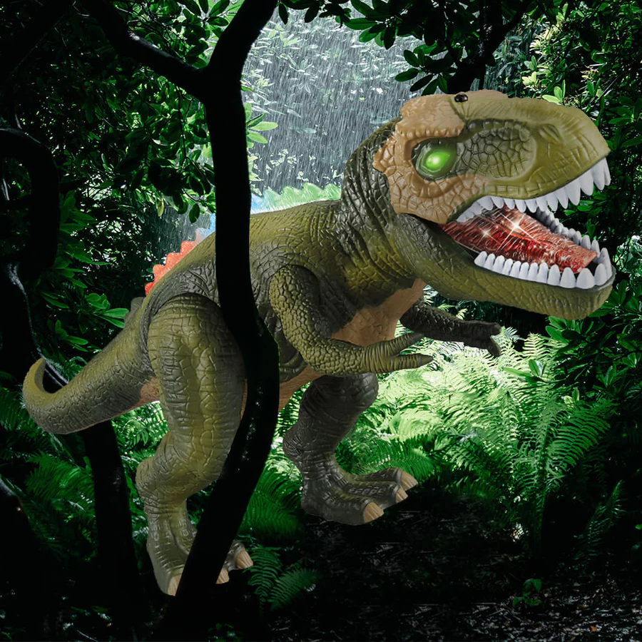 Remote control walking dinosaur toy