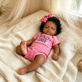 20" Realistic Reborn Baby Doll - Curly Hair Sleeping Newborn thumbnail 3