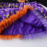 Girls Halloween Skeleton & Pumpkin Print Party Dress thumbnail 3