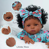 20" Reborn Baby Doll - Curly Hair with Floral Headband & Outfit thumbnail 3