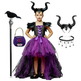 Evil Queen Halloween Costume with Horned Headband & Staff thumbnail 5