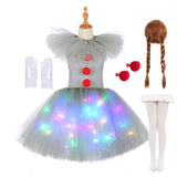 Scary Clown Light-Up Tutu Dress Halloween Costume thumbnail 6