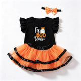 Baby Girls Pumpkin & Black Cat Halloween Tutu Set thumbnail 6