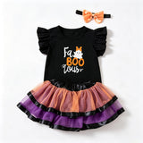 Baby Girls Pumpkin & Black Cat Halloween Tutu Set thumbnail 3