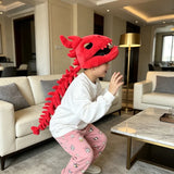Dinosaur Skeleton Plush Headpiece Costume with Long Spine Tail thumbnail 5