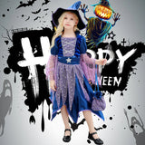 Girls Starry Witch Halloween Costume Dress thumbnail 3