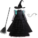 Girls Emerald Witch Ball Gown Costume thumbnail 2