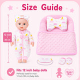 12 Inch Baby Doll Playset with Fold-Out Bed & Accessories thumbnail 6