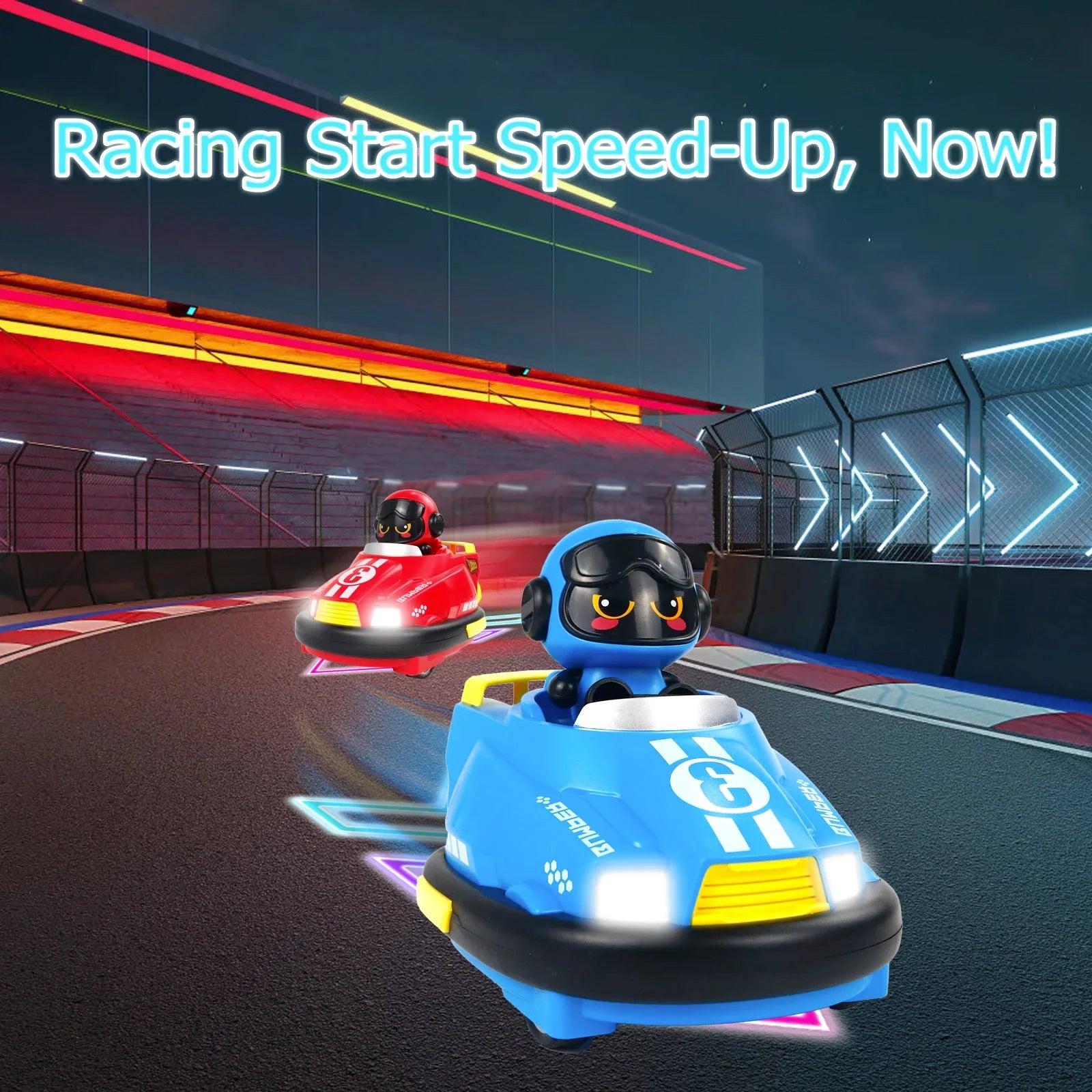 Remote control bumper car light effects