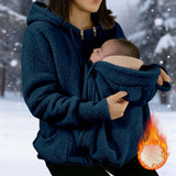 Kangaroo Pocket Babywearing Fleece Hoodie Coat thumbnail 3