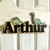Personalised Wooden Dinosaur Name Sign for Kids Room thumbnail 5