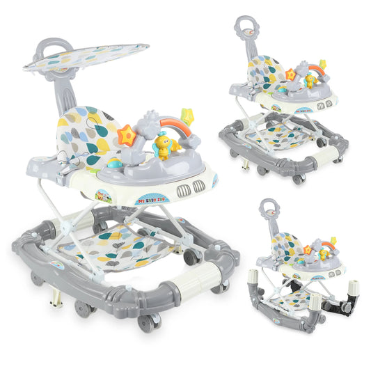 Multifunctional Baby Walker & Rocker - Grey