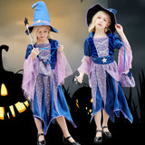 Girls Starry Witch Halloween Costume Dress thumbnail 4
