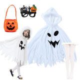 Kids White Ghost Cape Costume with Hood thumbnail 6