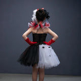 Girls Dalmatian-Spot Villain Costume - 4-Piece Tutu Set thumbnail 4
