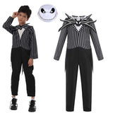 Boys Pinstripe Skeleton Jumpsuit Costume thumbnail 2