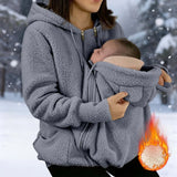 Kangaroo Pocket Babywearing Fleece Hoodie Coat thumbnail 4