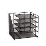 5-Tier Paper Tray Desk Organiser with File Holder – Black thumbnail 1