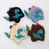 Kids Dinosaur Knitted Winter Hat with Ear Flaps miniatura 6