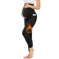 Maternity Fleece-Lined Thermal Leggings, Belly Support Winter Bottoms