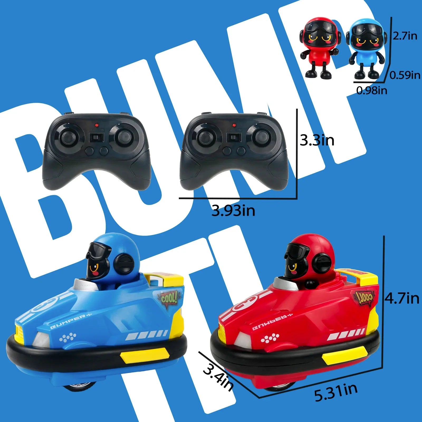 Remote control bumper car crash action