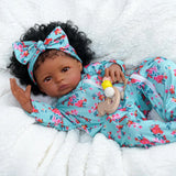 20" Reborn Baby Doll - Curly Hair with Floral Headband & Outfit thumbnail 4