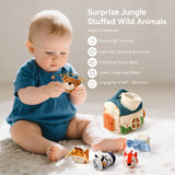 Montessori Plush Farm Barn Sensory Toy with Crinkle, Rattle & Bell thumbnail 4