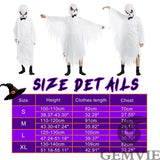 Kids White Ghost Costume with Scary Face thumbnail 2