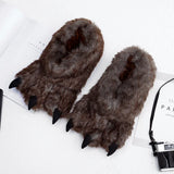 Pantofole a forma di zampa di animale, calde e soffici per la casa, unisex per adulti miniatura 4