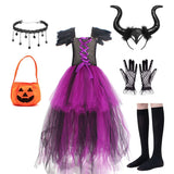 Costume d'Halloween de Reine des Fées Noires - Robe tutu de méchante pour filles miniature 6