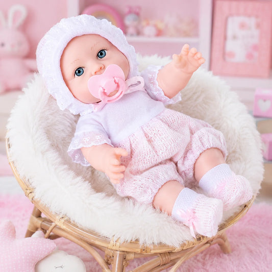 12 inch reborn baby doll close-up face detail