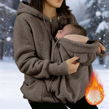 Kangaroo Pocket Babywearing Fleece Hoodie Coat thumbnail 5