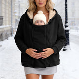 2-in-1 Zip-Up Babywearing Fleece Sweatshirt Coat thumbnail 2