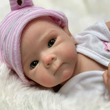 13" Mini Silicone Reborn Baby Doll with 2 Outfits thumbnail 5