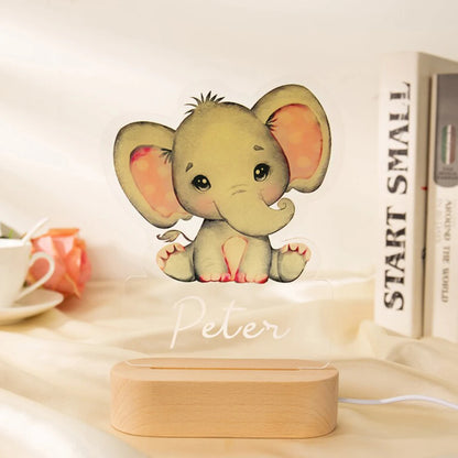 Personalized Animal Name Night Light for Kids