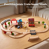 88-Piece Wooden Train Track Set with Bridge, Station & Vehicles thumbnail 4