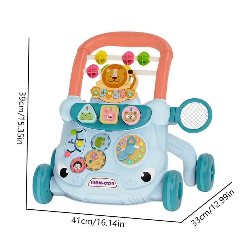 Baby Activity Push Walker | Doodle Board & Learning Toy with 4-Wheel Stability