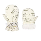 Kids Waterproof Ski Gloves, Dinosaur Print Thick Fleece Winter Mittens thumbnail 5