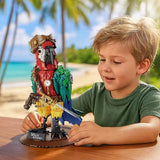 Pirate Parrot Building Block Model – Creative Animal Brick Set for Room Decor thumbnail 4