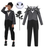 Boys Pinstripe Skeleton Jumpsuit Costume thumbnail 3