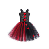 Girls Black & Red Clown Tutu Dress - Halloween Fancy Dress with Red Nose thumbnail 4