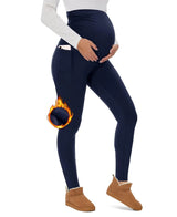 Maternity Fleece-Lined Thermal Leggings, Belly Support Winter Bottoms thumbnail 2