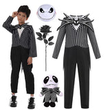 Boys Pinstripe Skeleton Jumpsuit Costume thumbnail 5