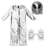 Kids Silver Alien Astronaut Costume with Mask and Gloves thumbnail 4