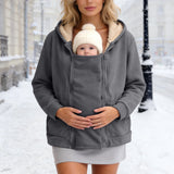 2-in-1 Zip-Up Babywearing Fleece Sweatshirt Coat thumbnail 3