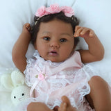 Realistic Soft-Body Baby Doll with Plush Bunny Toy thumbnail 1