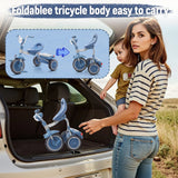 Foldable 4-in-1 Toddler Tricycle with LED Light & Storage Basket thumbnail 6